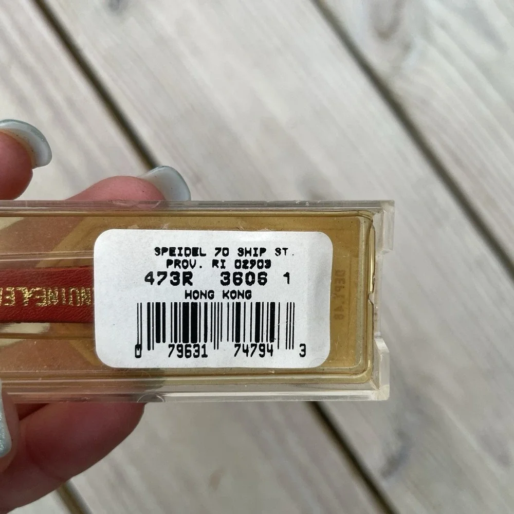 NOS Speidel Genuine Lizard Grain Watch Band 11mm Red Gold Tone Buckle #3606